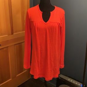 Anthropologie t.la long sleeved orange dress.